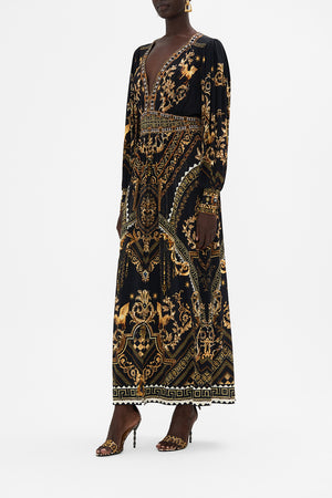 V Neck Waisted Jersey Dress, Duomo Dynasty | CAMILLA AU – CAMILLA