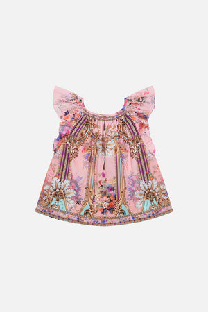Product view of MILLA BY CAMILLA kids pink top in Letters From The Pink Room print