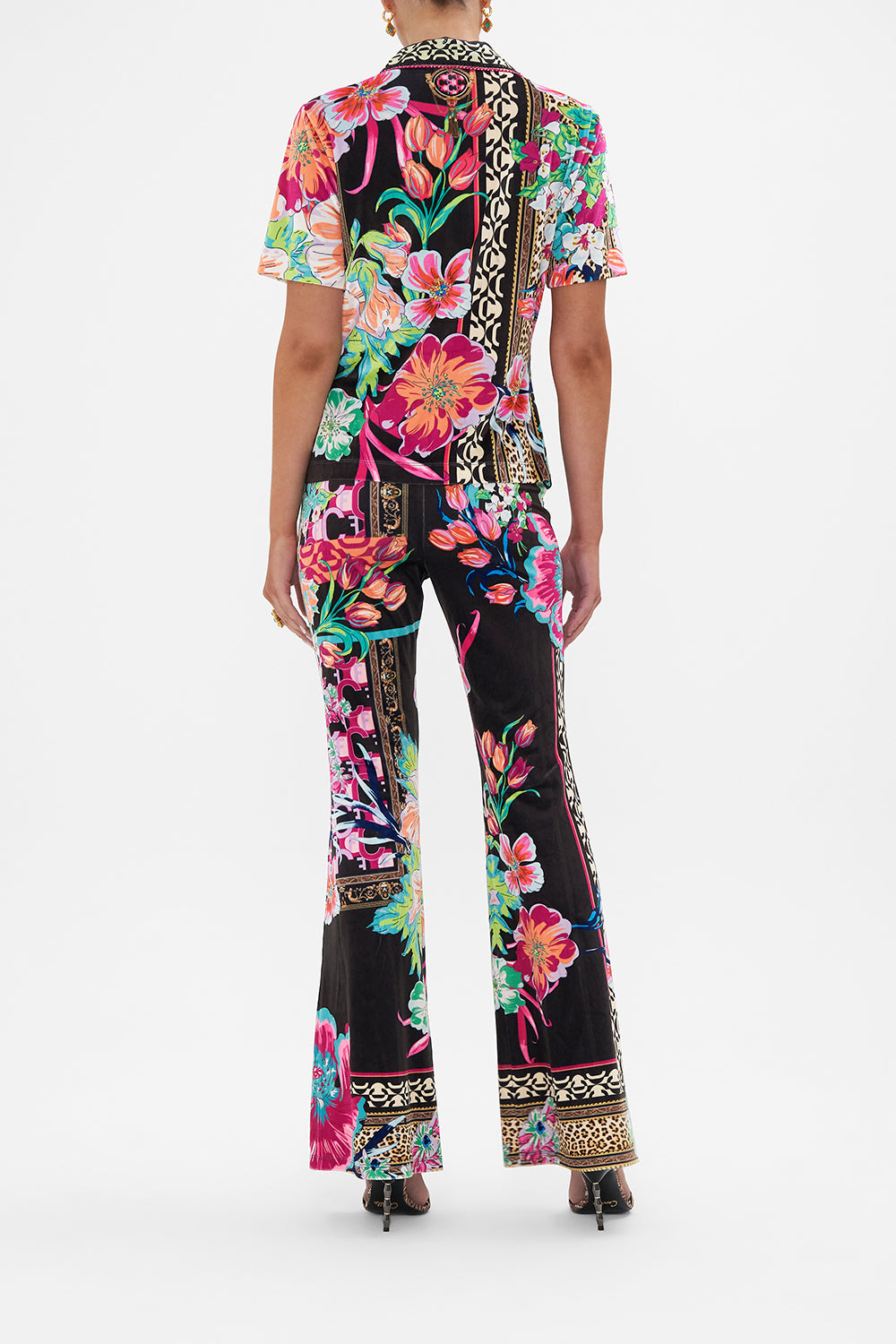 SHORT SLEEVE COLLARED TOP PRINTED PRIMA VERA