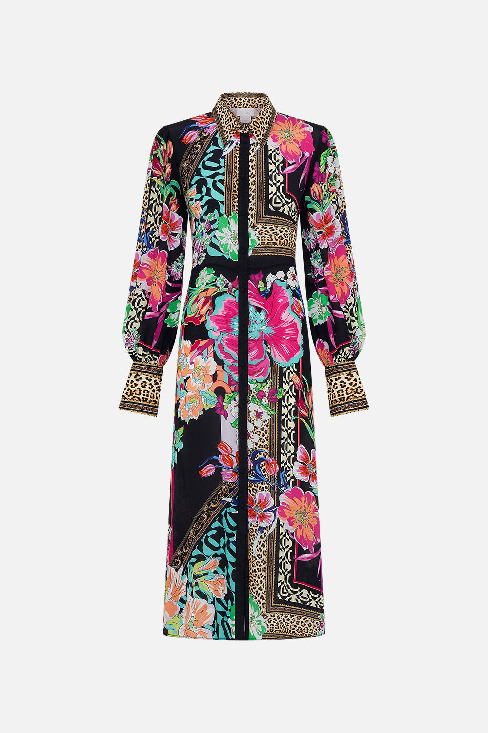 WAIST TIE SHIRT DRESS PRINTED PRIMA VERA