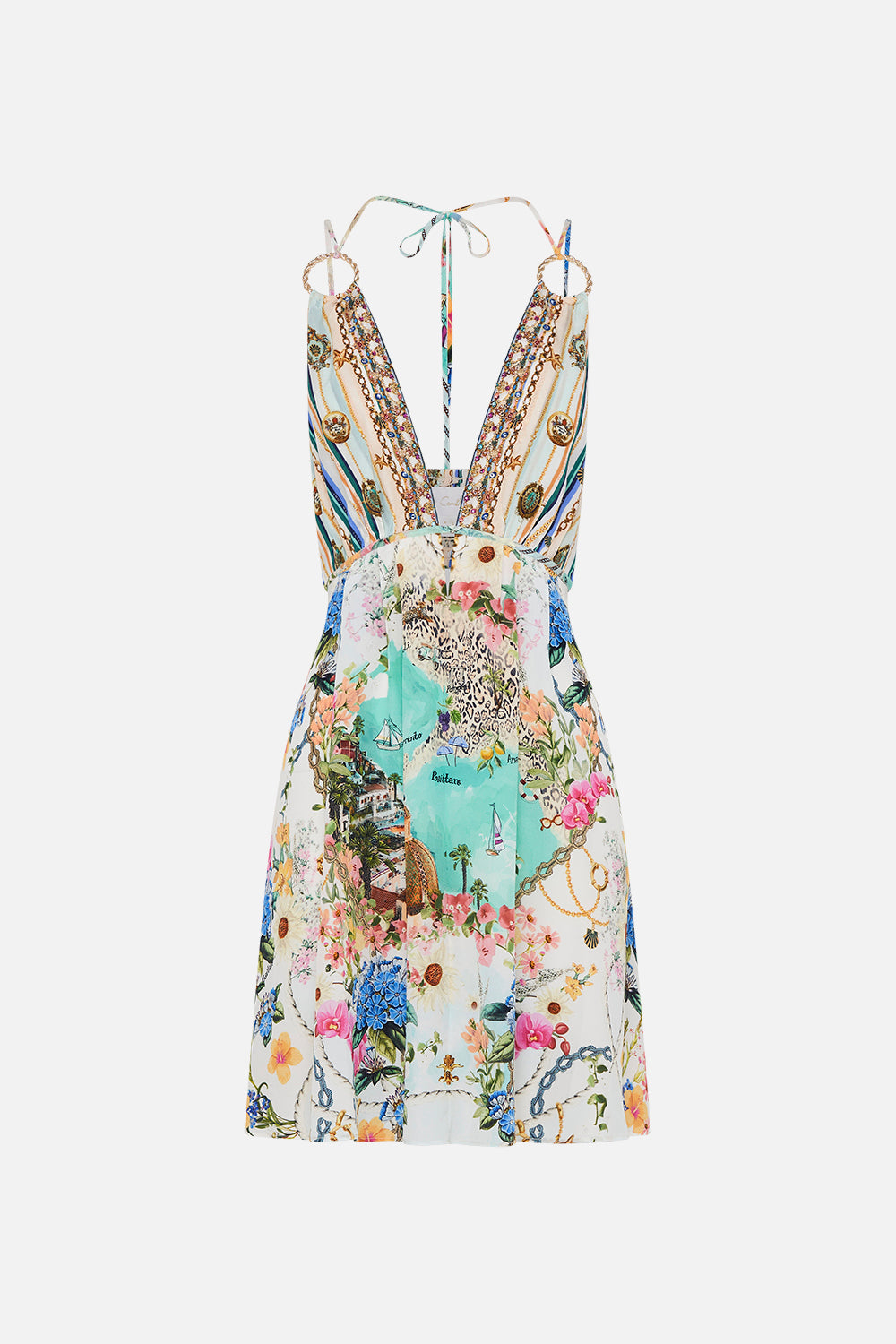 SHORT FLARED DRESS WITH HARDWARE AMALFI LULLABY