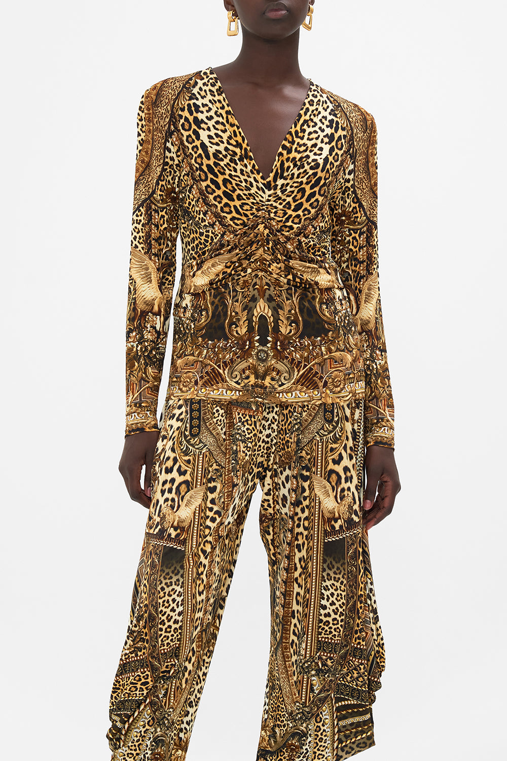 Ruched Long Sleeve Jersey Top CAMILLA AU – CAMILLA