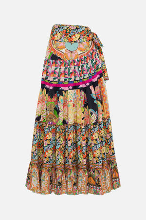 Product view of CAMILLA wrap skirt in Sundowners in Sicily print 