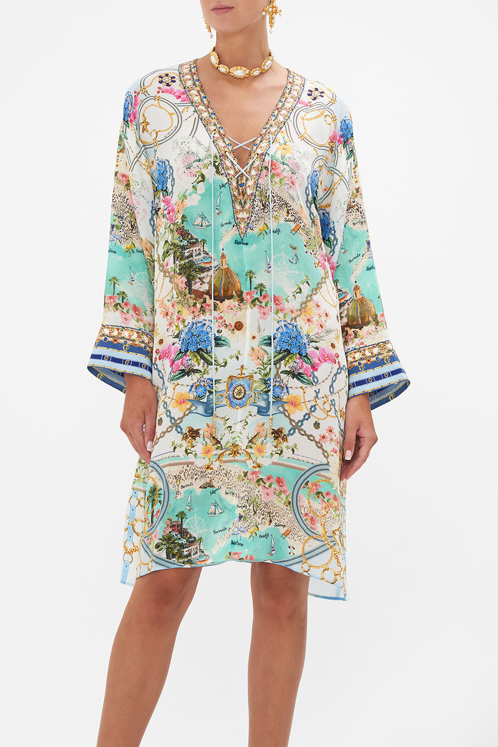 METAL EYELET KAFTAN AMALFI LULLABY