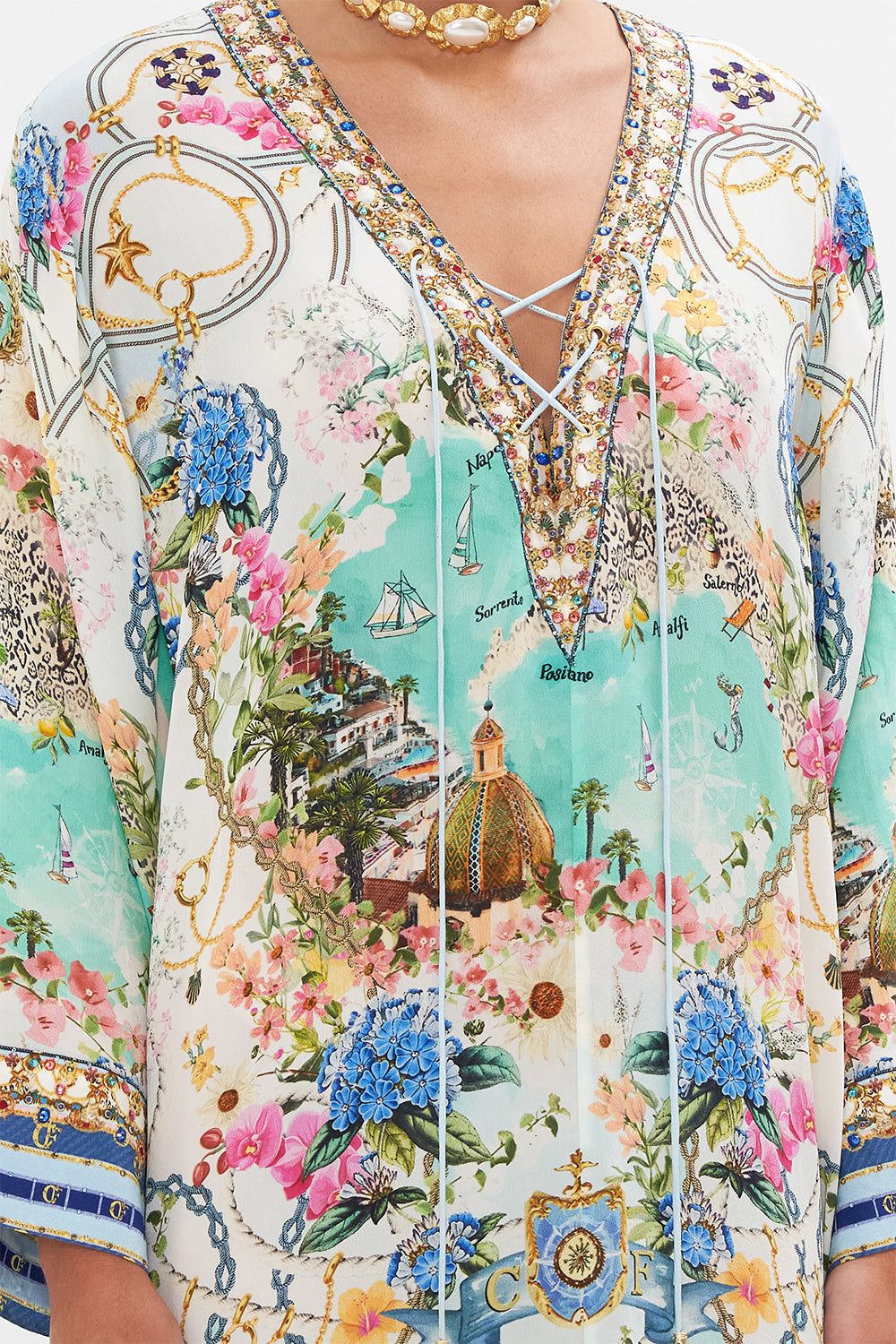 METAL EYELET KAFTAN AMALFI LULLABY