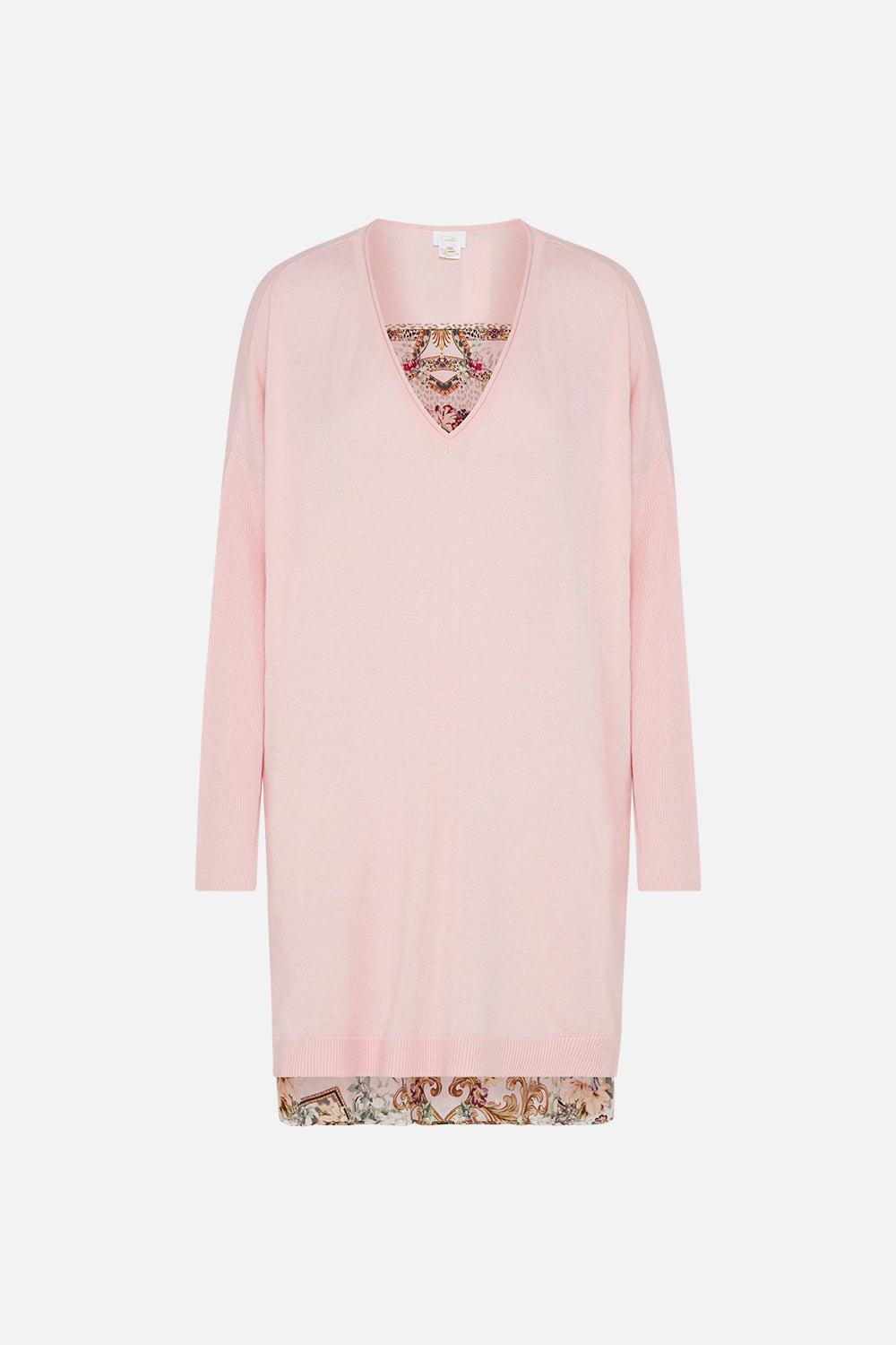 V NECK JUMPER WITH PRINT BACK BAMBINO BLISS