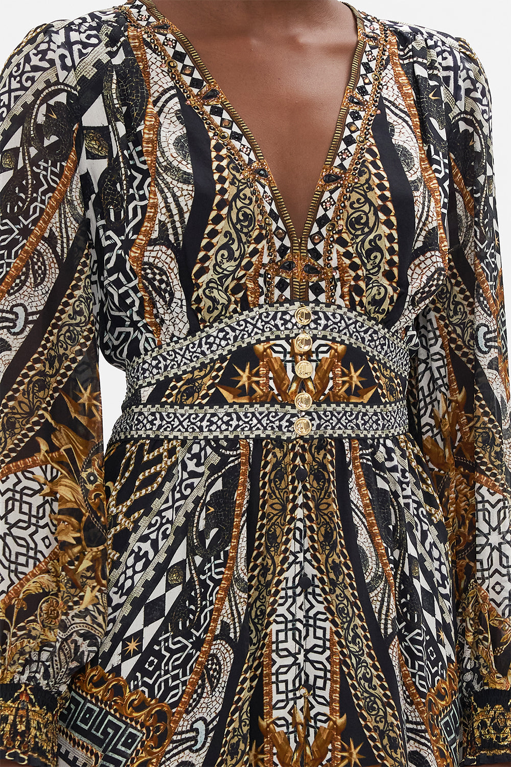 BUTTON DRESS WITH SHAPED WAISTBAND LOOK UP TESORO