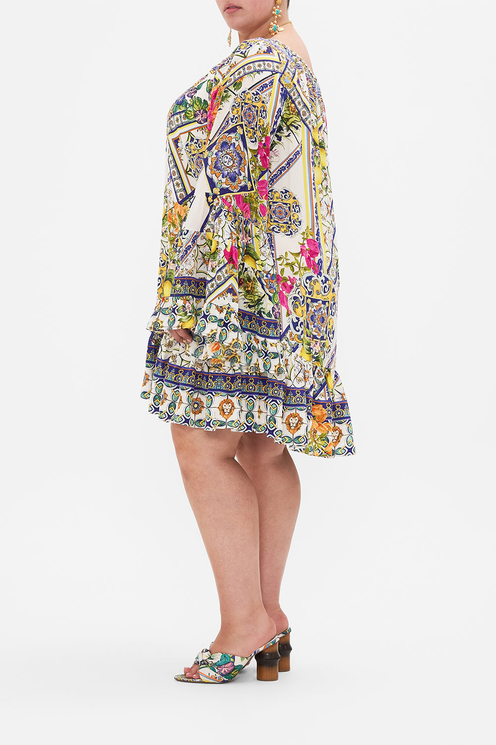 A LINE FRILL DRESS AMALFI AMORE