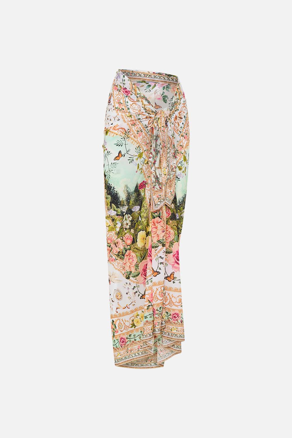 Product view of CAMILLA resortwear long sarong in Renaissance Romance print