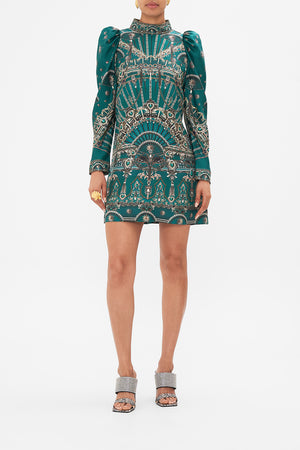 Puff Sleeve High Neck Mini Dress | CAMILLA AU – CAMILLA