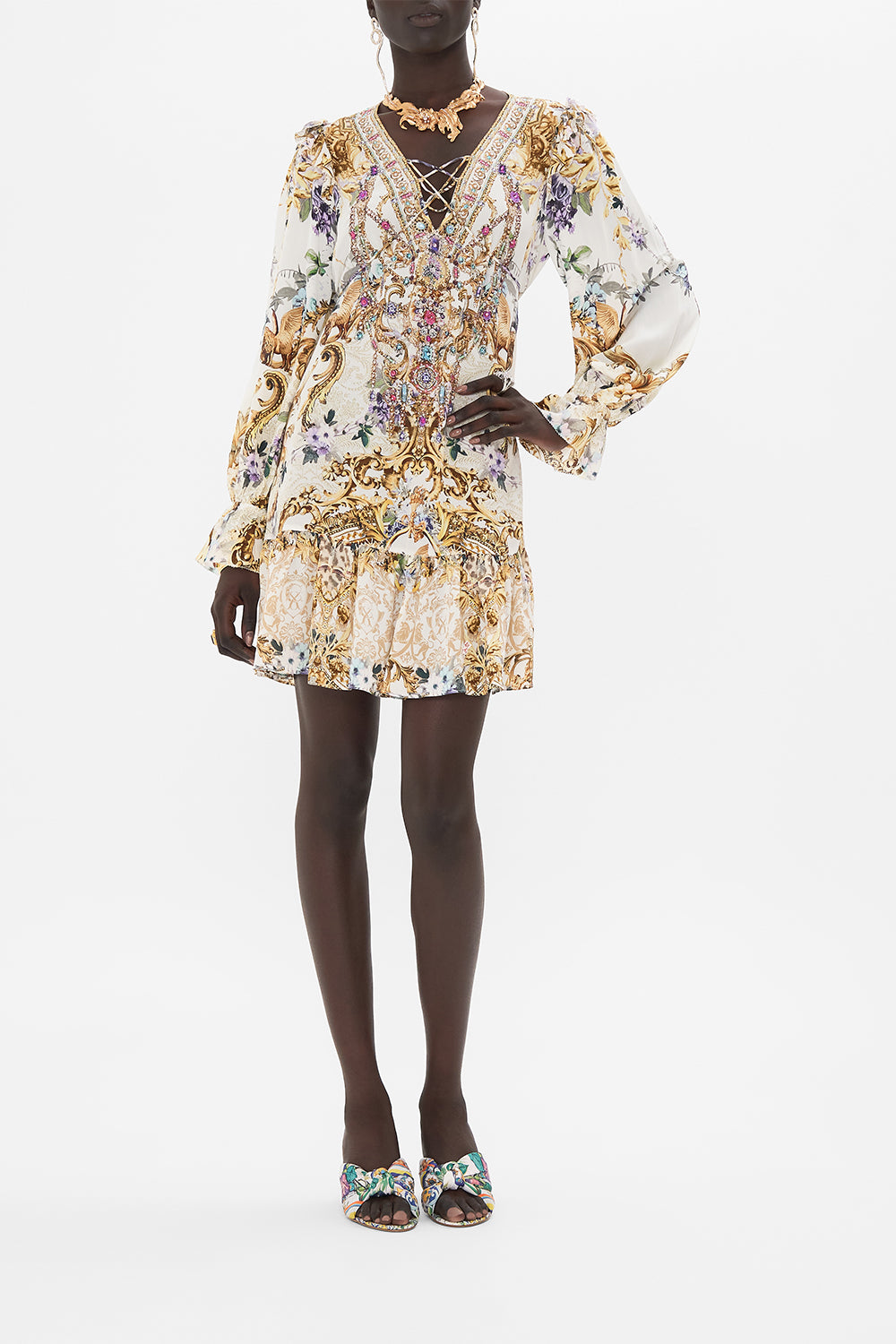 Ruffle Lace Up Dress, Palazzo Play Date | CAMILLA AU – CAMILLA