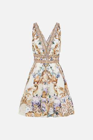 Product view of CAMILLA silk mini dress in Palazzo Playdate print