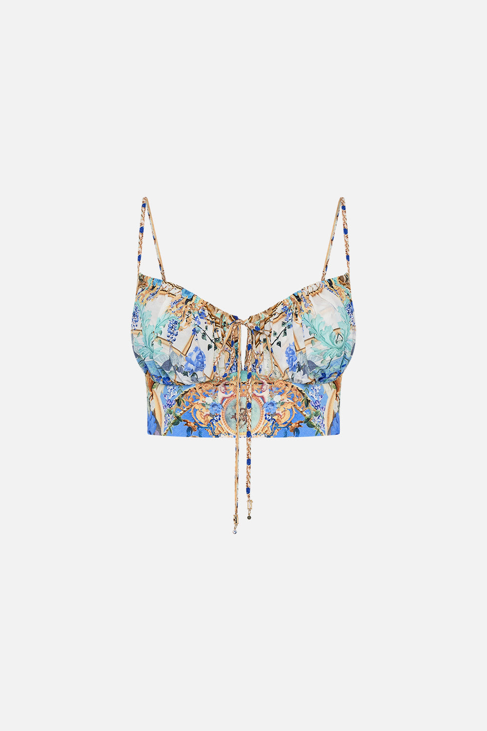 Product view of CAMILLA bralette top in Views Of Vesuvius print