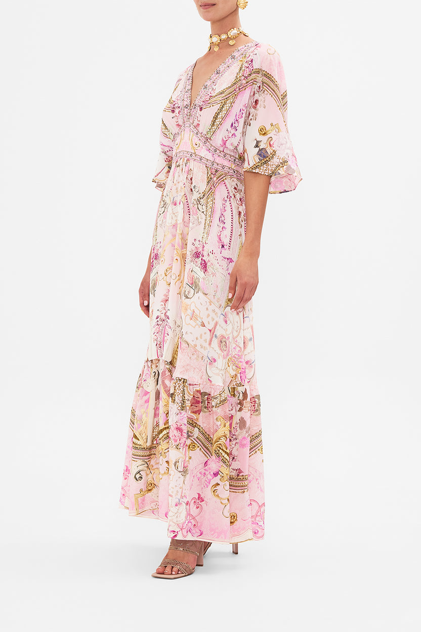 Camilladress High Waist Ruffle Hem Swing Maxi Cami Party Dress