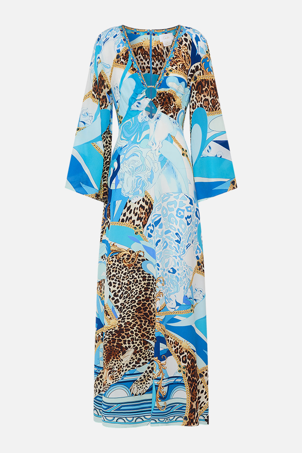 HARDWARE BIAS DRESS SKY CHEETAH