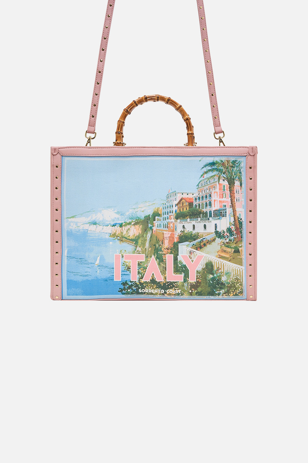 Product view of CAMILLA designer tote bag in From Soreento With Love print