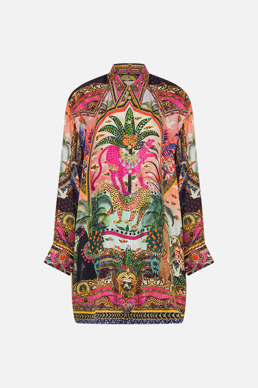 LONG LINE SHIRT WITH YOKE AND BUTTON DETAIL VALLEY OF THE QUEENS