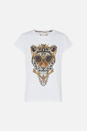 Slim Fit Round Neck T-Shirt - White | CAMILLA AU – CAMILLA