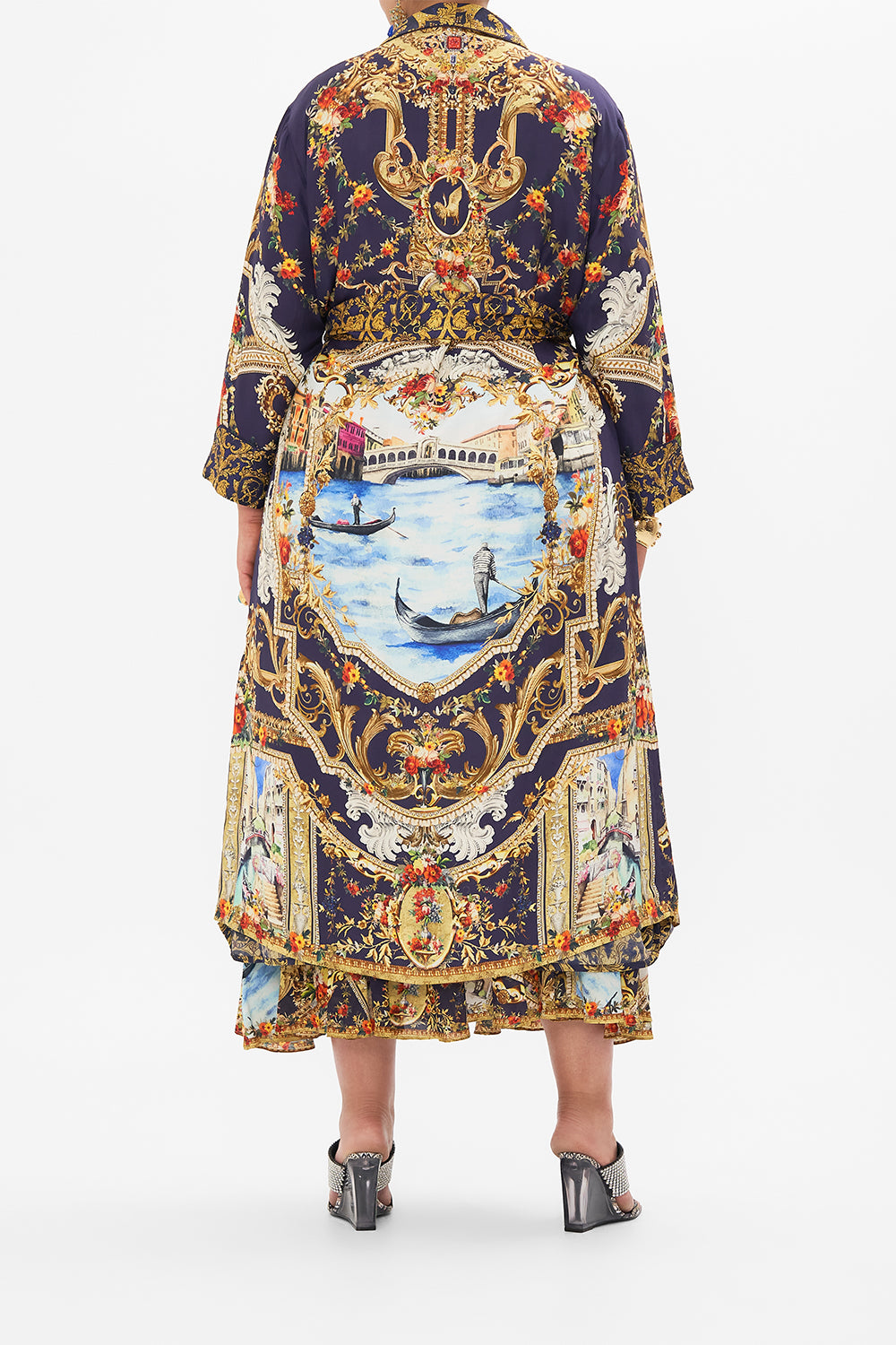 LONG ROBE WITH TIE VENICE VIGNETTE