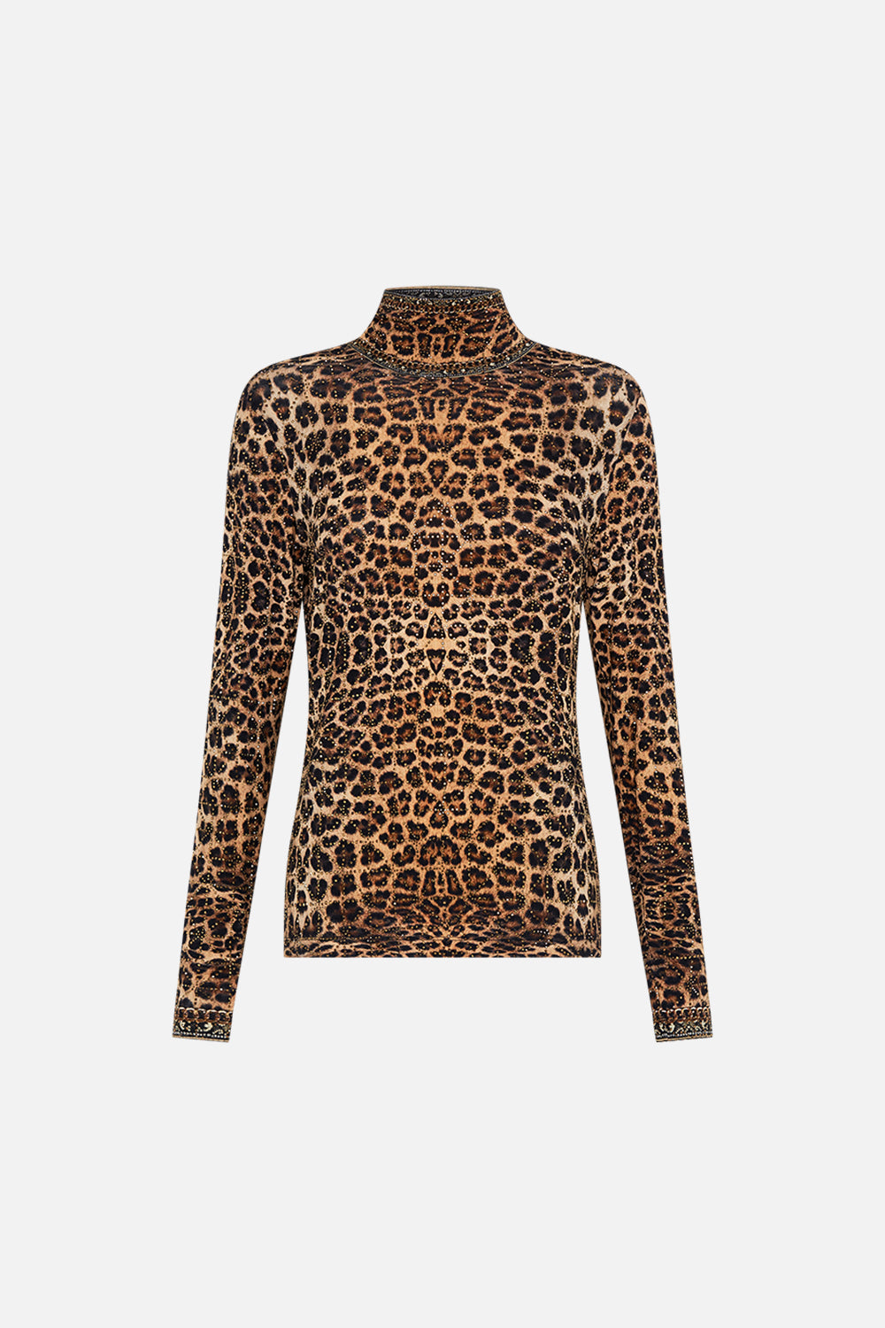 Product view of CAMILLA luxury jersey turtlneck top in Soul Of A Star Gazer print