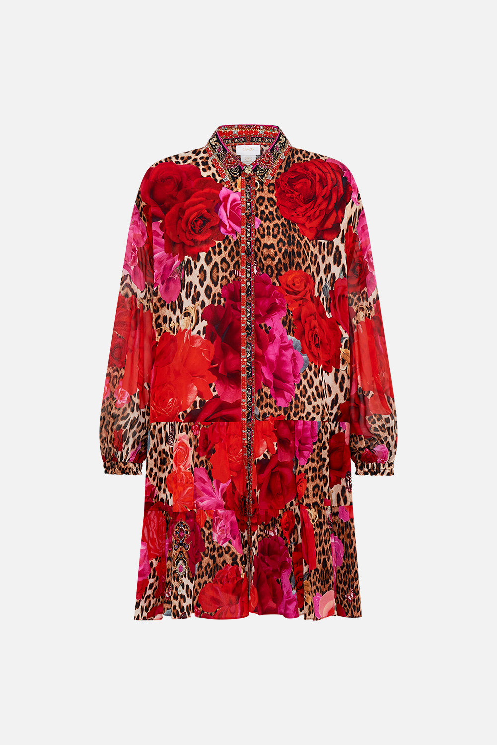 Product view of CAMILLA floral shirt dress in Heart Like A Wildflower print