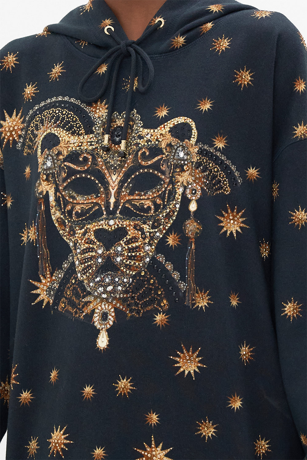 CAMILLA luxury hoody in Masked At Moonlight print