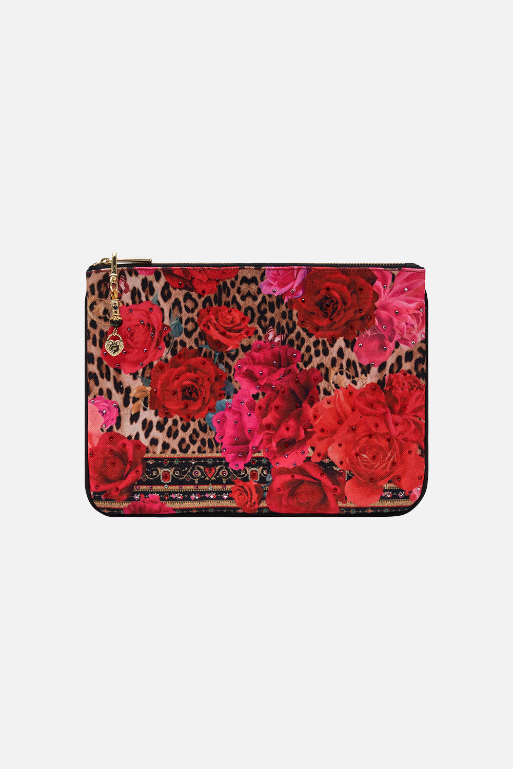 Product view of CAMILLA clutch in Heart Like A Wildflower print 