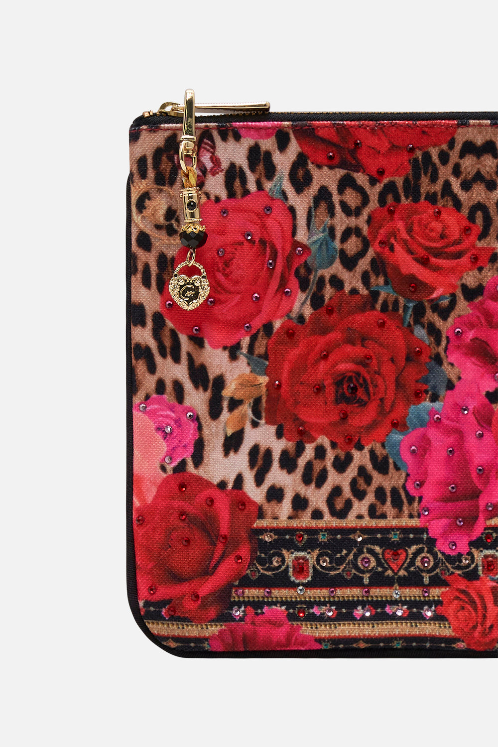 Product view of CAMILLA clutch in Heart Like A Wildflower print 