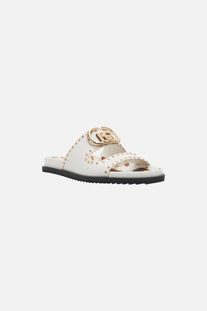 Product view of CAMILLA designer sandals in Sea Charm print 