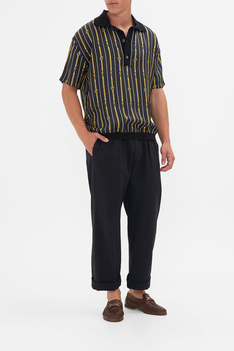 WOVEN SHORT SLEEVE POLO SHIRT COAST TO COAST