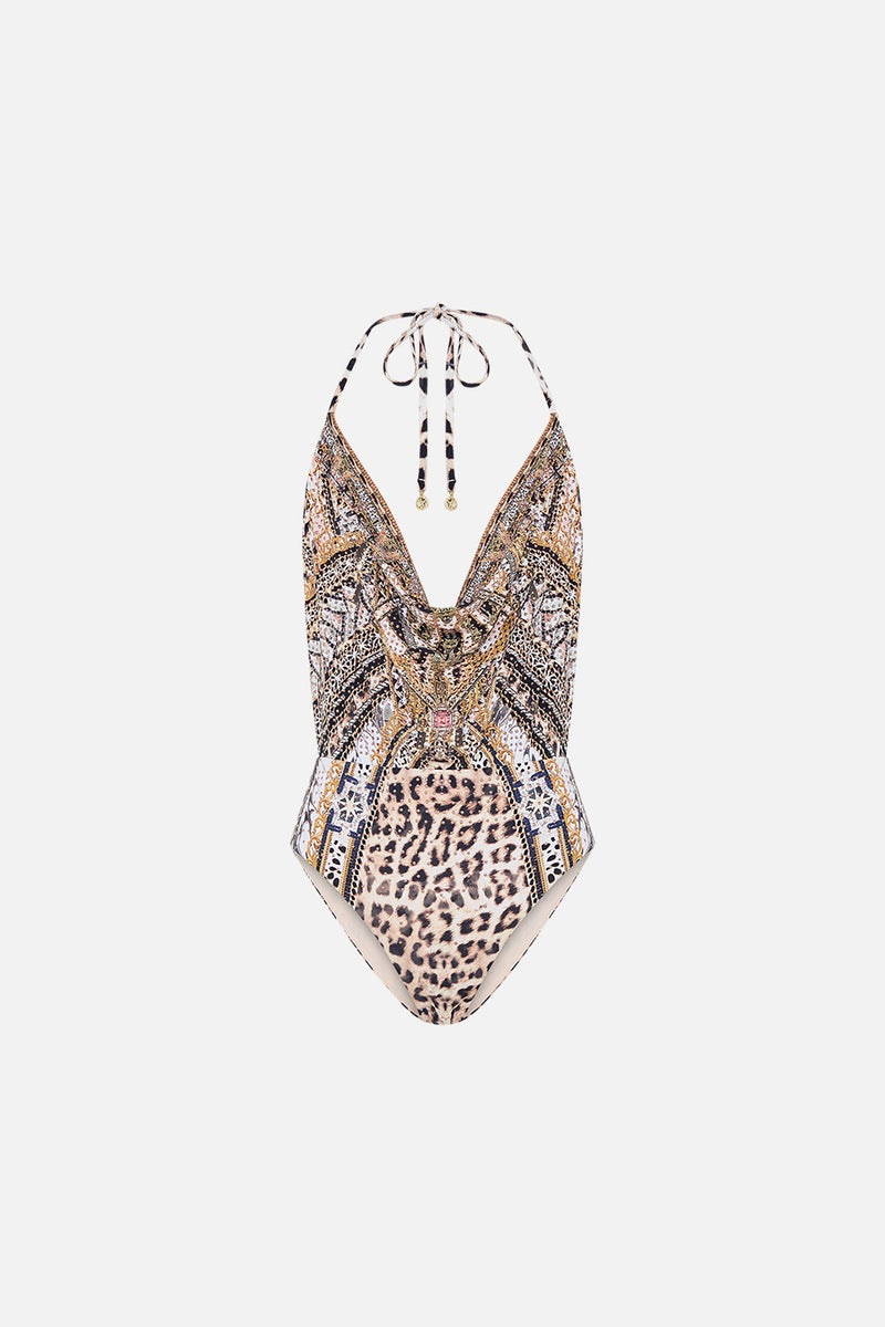 Cowl Neck Bodysuit, Mosaic Muse | CAMILLA AU – CAMILLA