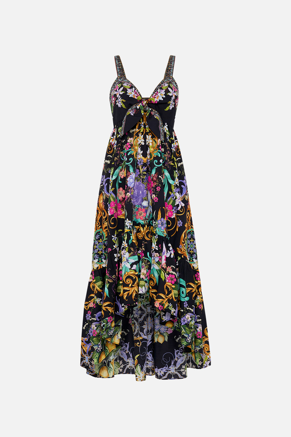 TIE FRONT HIGH LOW DRESS MEET ME IN MARCHESA