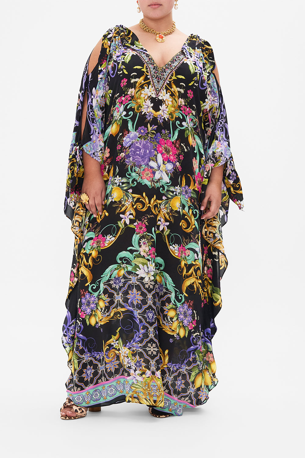 SCARF TIE SHORT KAFTAN PRETTY AS A POPPY