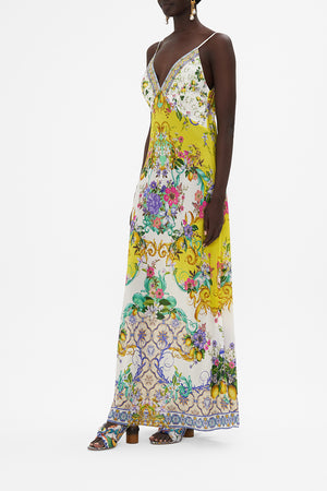 V Neck Full Length Bias Slip Dress| CAMILLA AU – CAMILLA
