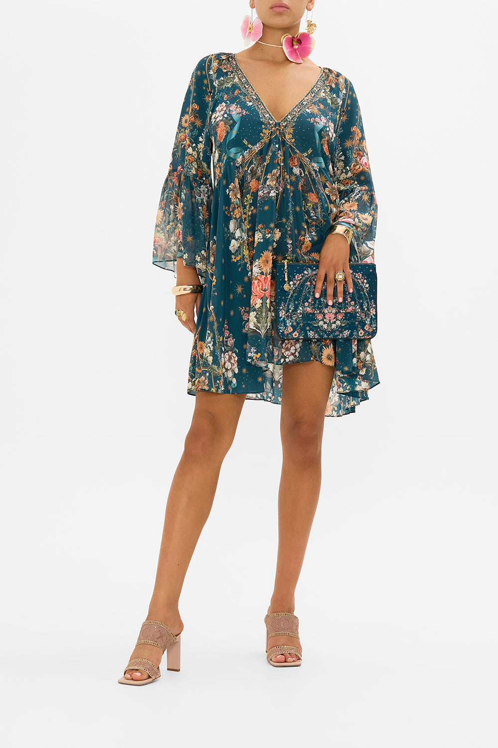 CAMILLA a line dress in She Whi Wears The Crown print