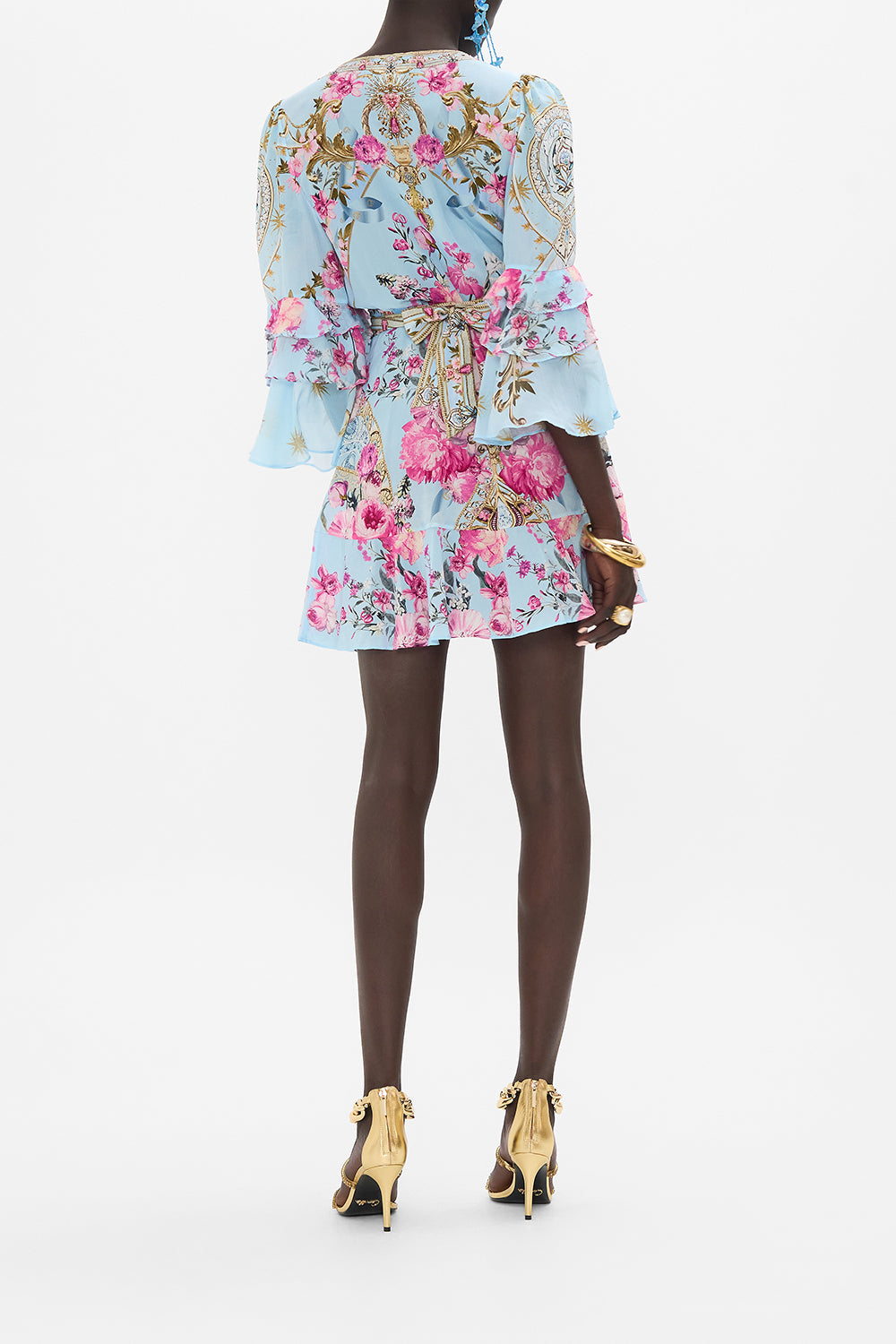 CAMILLA silk wrap dress in Down The Garden Path print