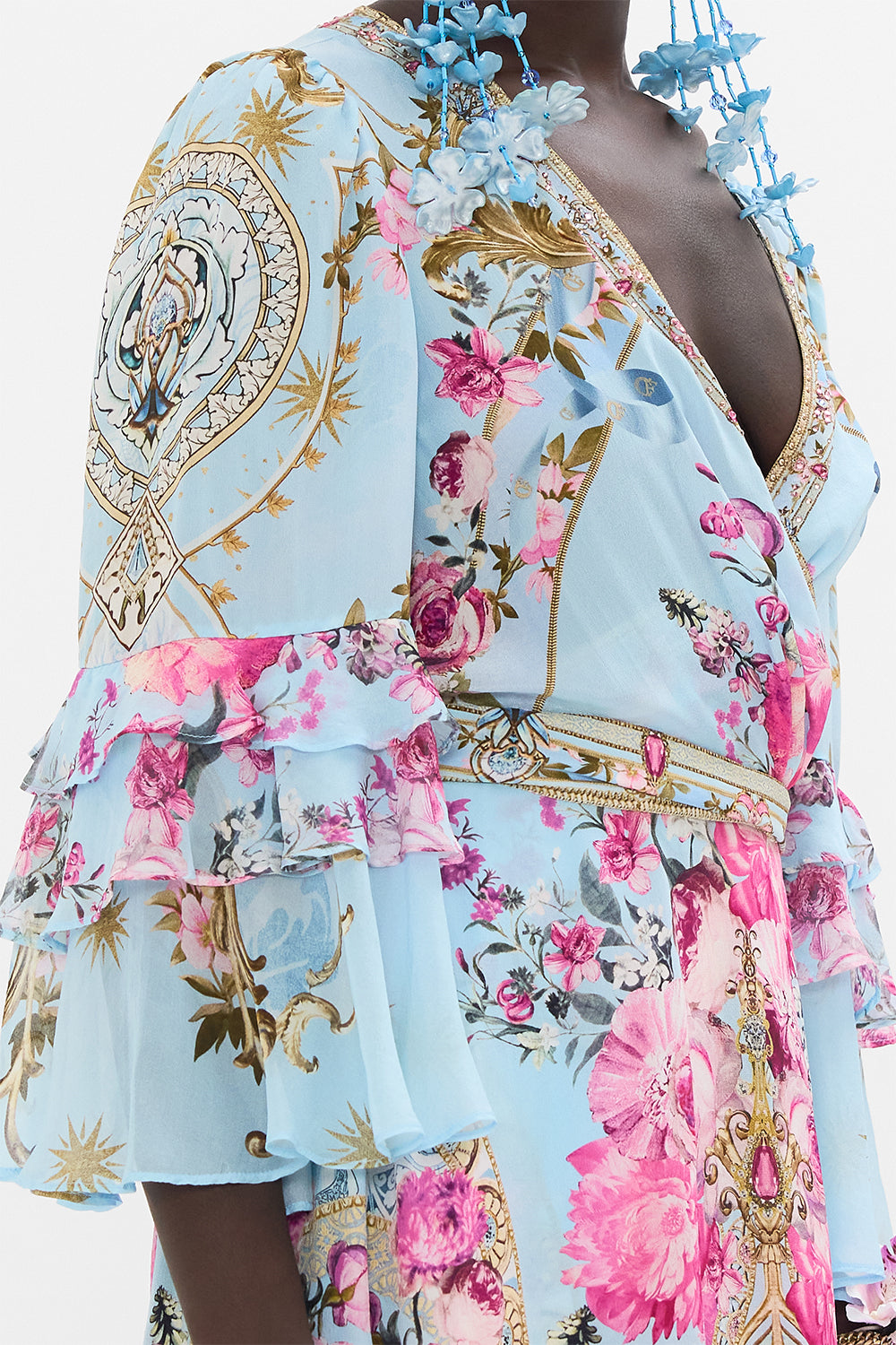 CAMILLA silk wrap dress in Down The Garden Path print