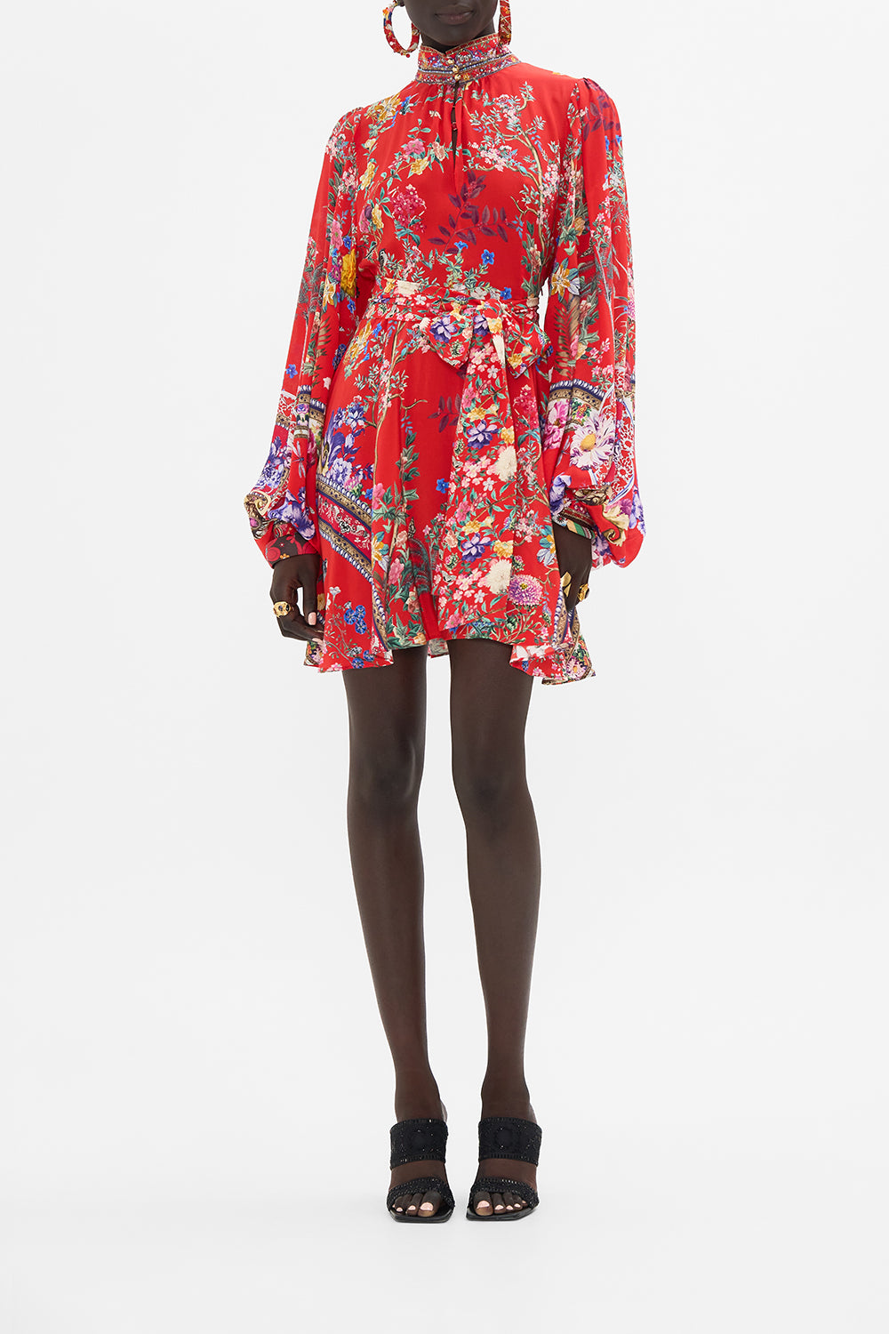 High Neck Blouson Sleeve Mini Dress The Summer Palace | CAMILLA AU ...