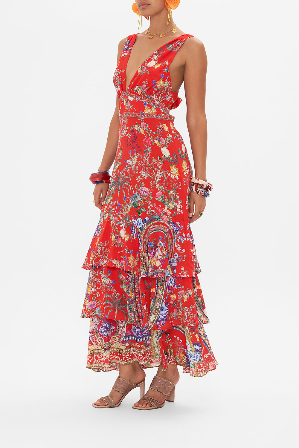 CAMILLA floral print ruffle dress in The Summer Palace print