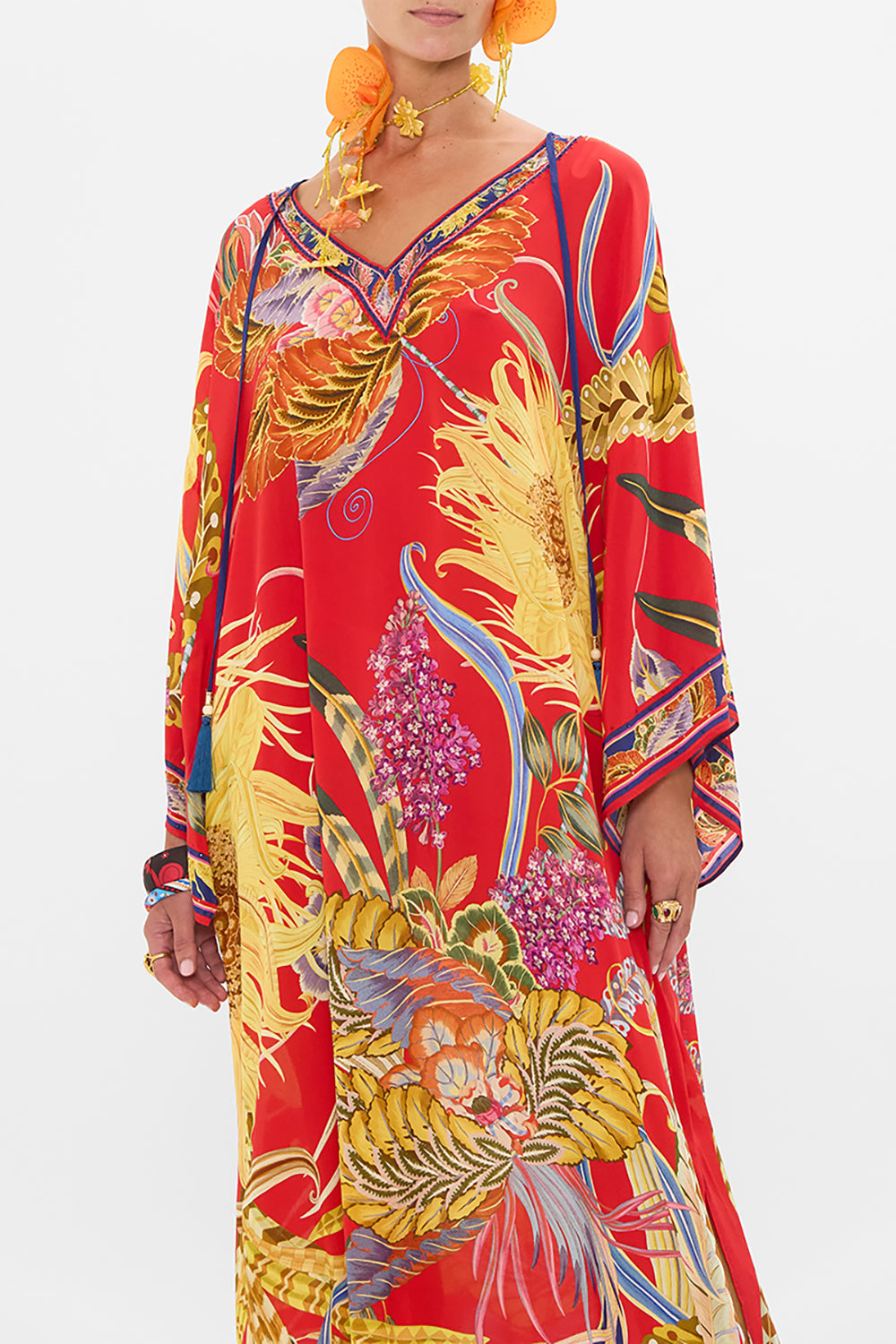 Camilla silk kaftan in Through Vincents Eyes print