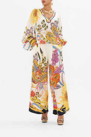 WRAP TIE DRESS WITH BLOUSON SLEEVE SUNFLOWERS ON MY MIND