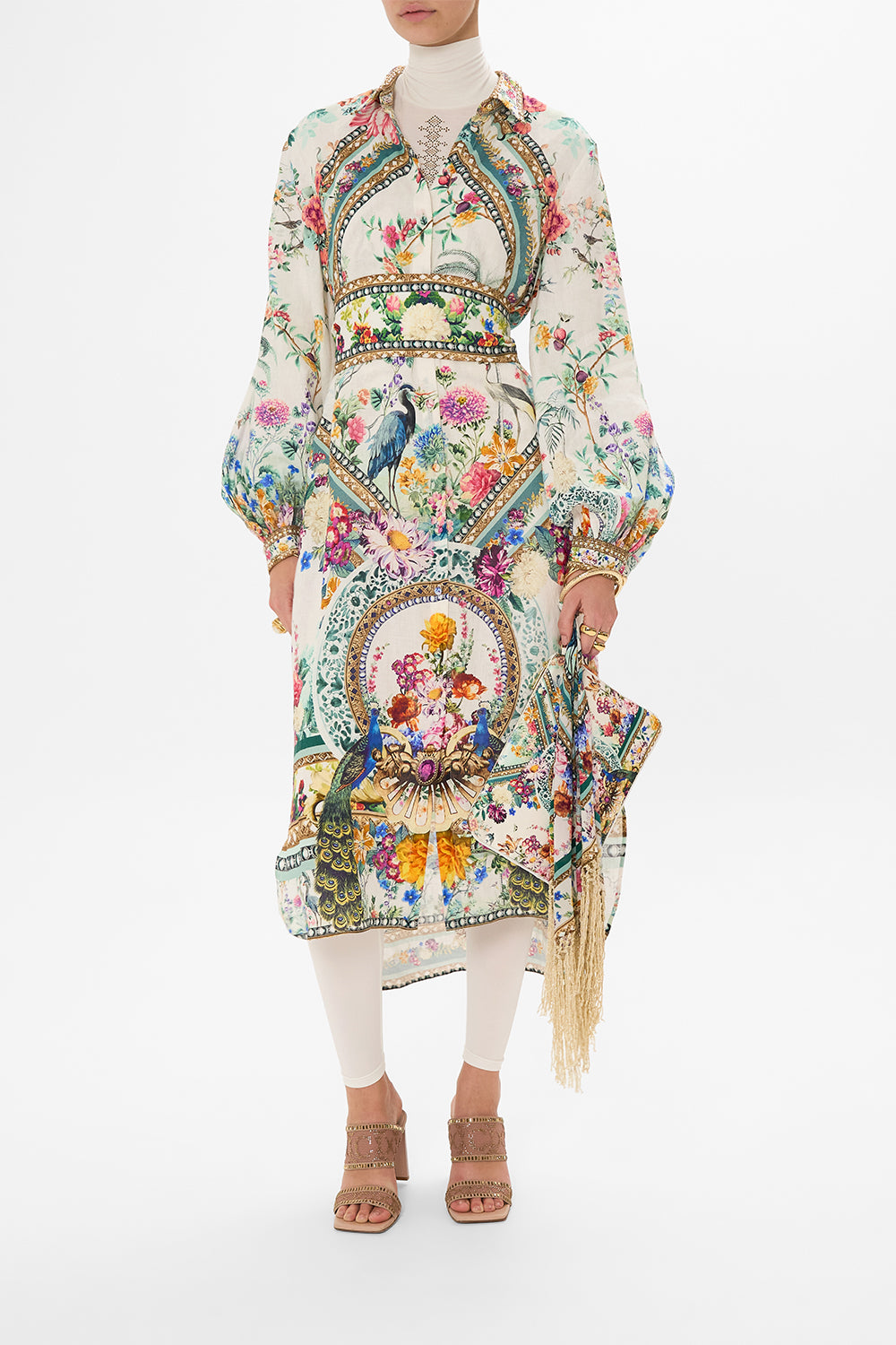 CAMILLA mini dress in Plumes and Parterres print