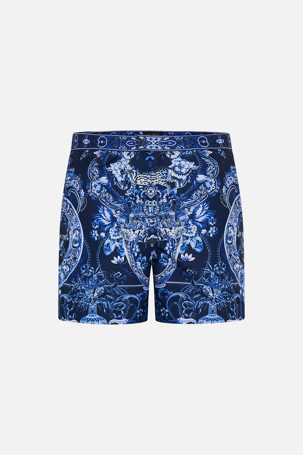Hotel Franks By CAMILLA mens blue swim shorts in Delft Dynasty print