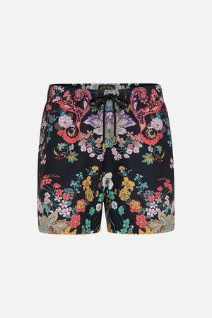 Hotel Franks by CAMILLA mens black floral print boardshort on We Wore Folklore print