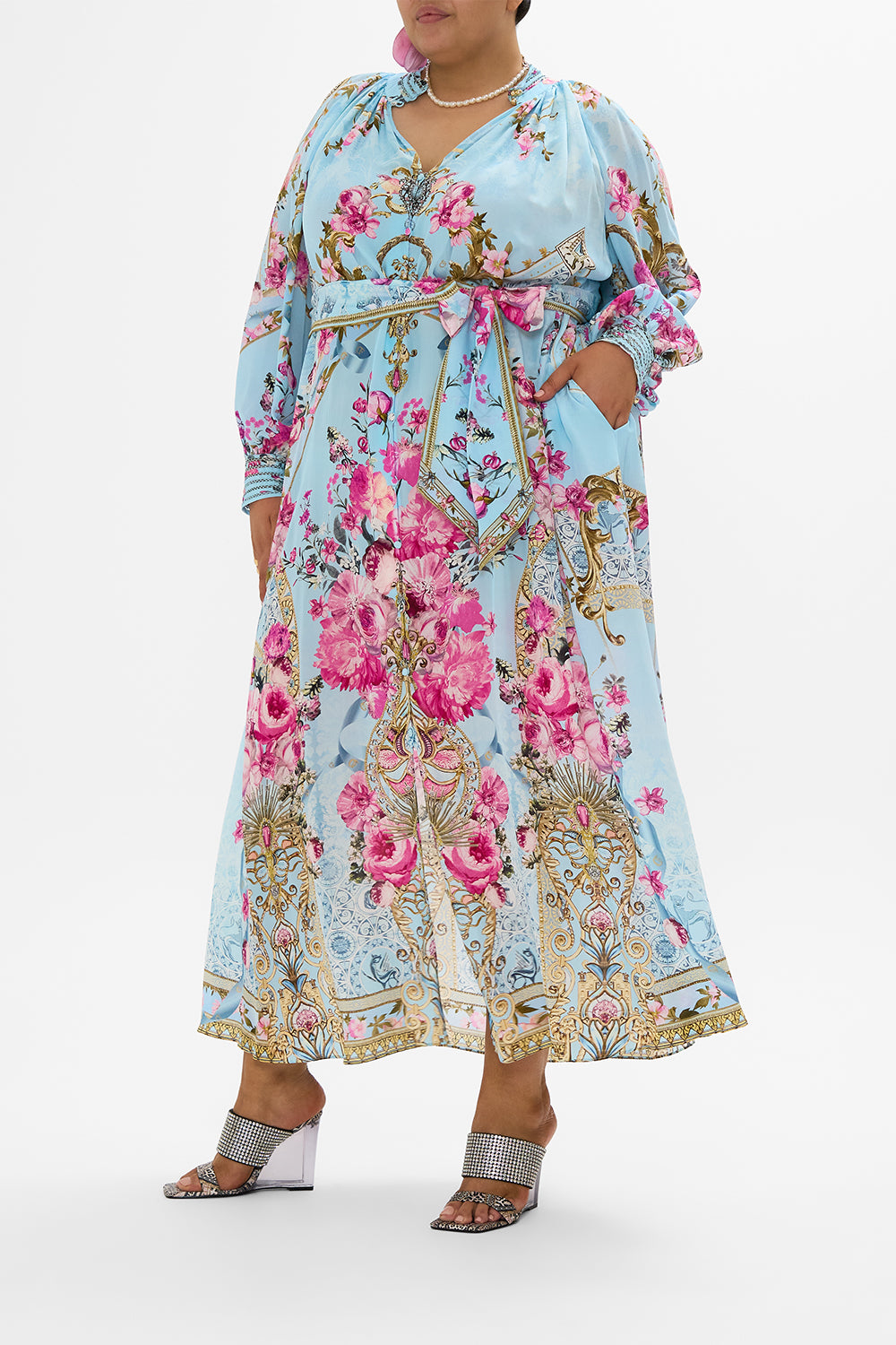 RAGLAN SLEEVE MIDI SHIRT DRESS DOWN THE GARDEN PATH