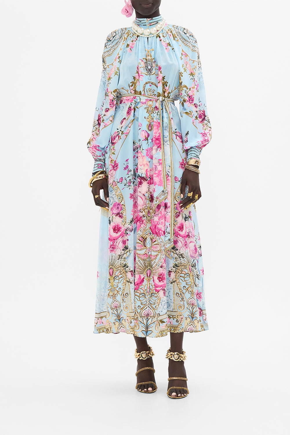 CAMILLA midi shirt dress in Down The Garden Path print