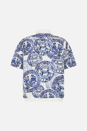 Back product view of Hotel Franks By CAMILLA mens polo shirt in Glaze and Graze print
