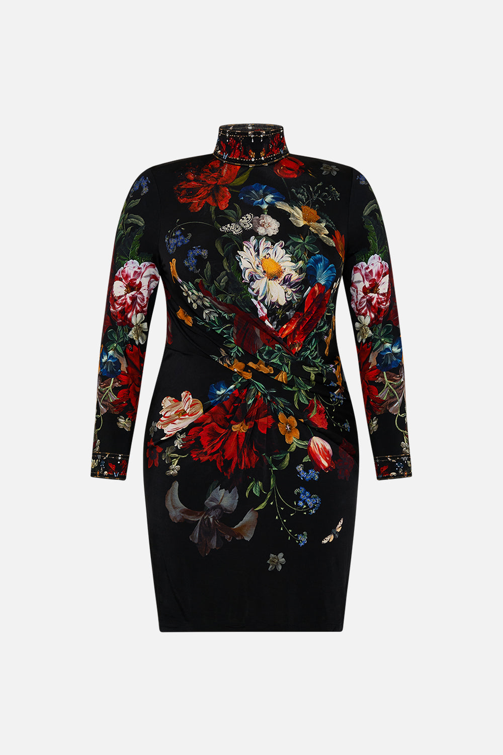 CAMILLA jersey mini dress in A Still Life print