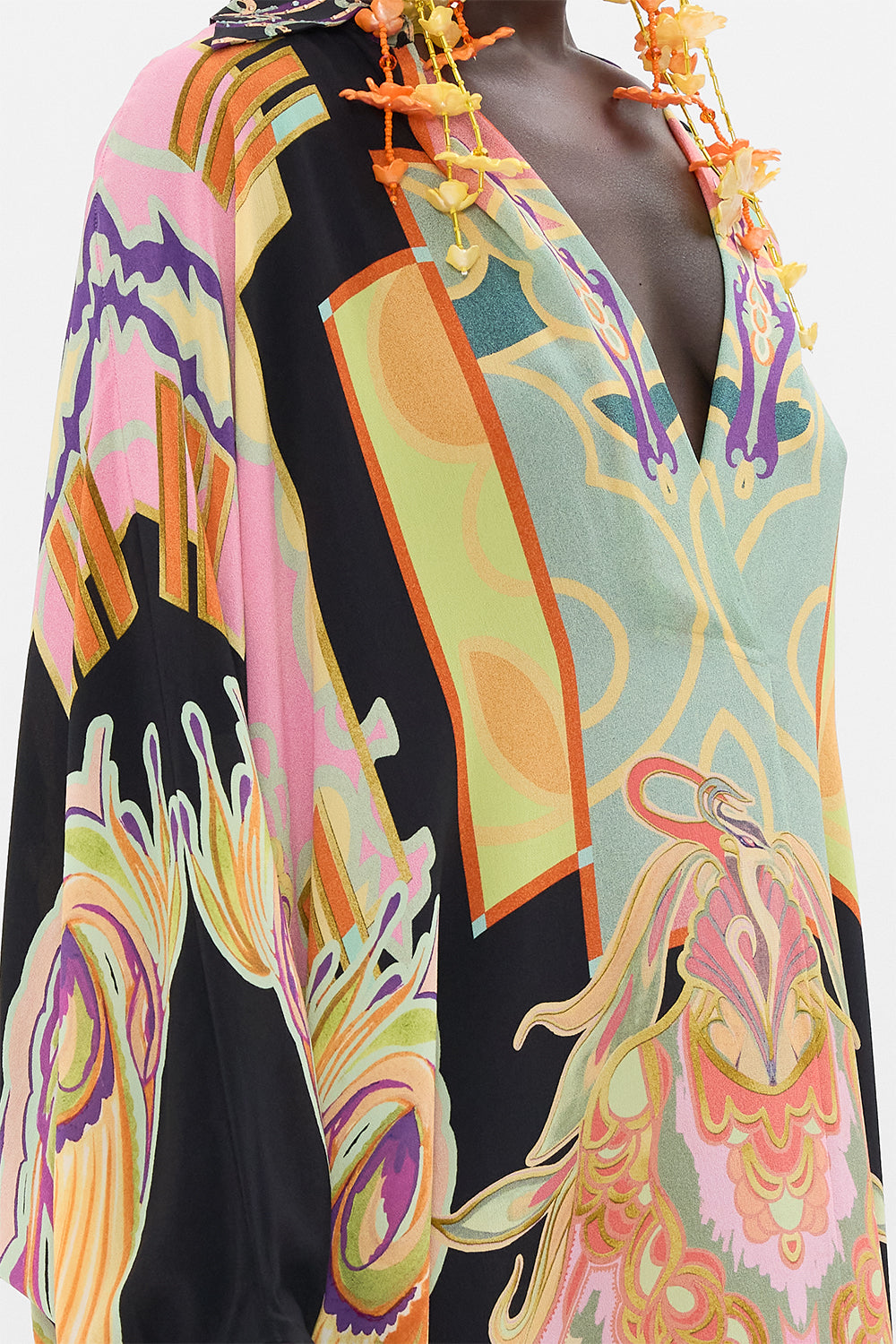 CAMILLA silk kaftan in Club Cinemania print