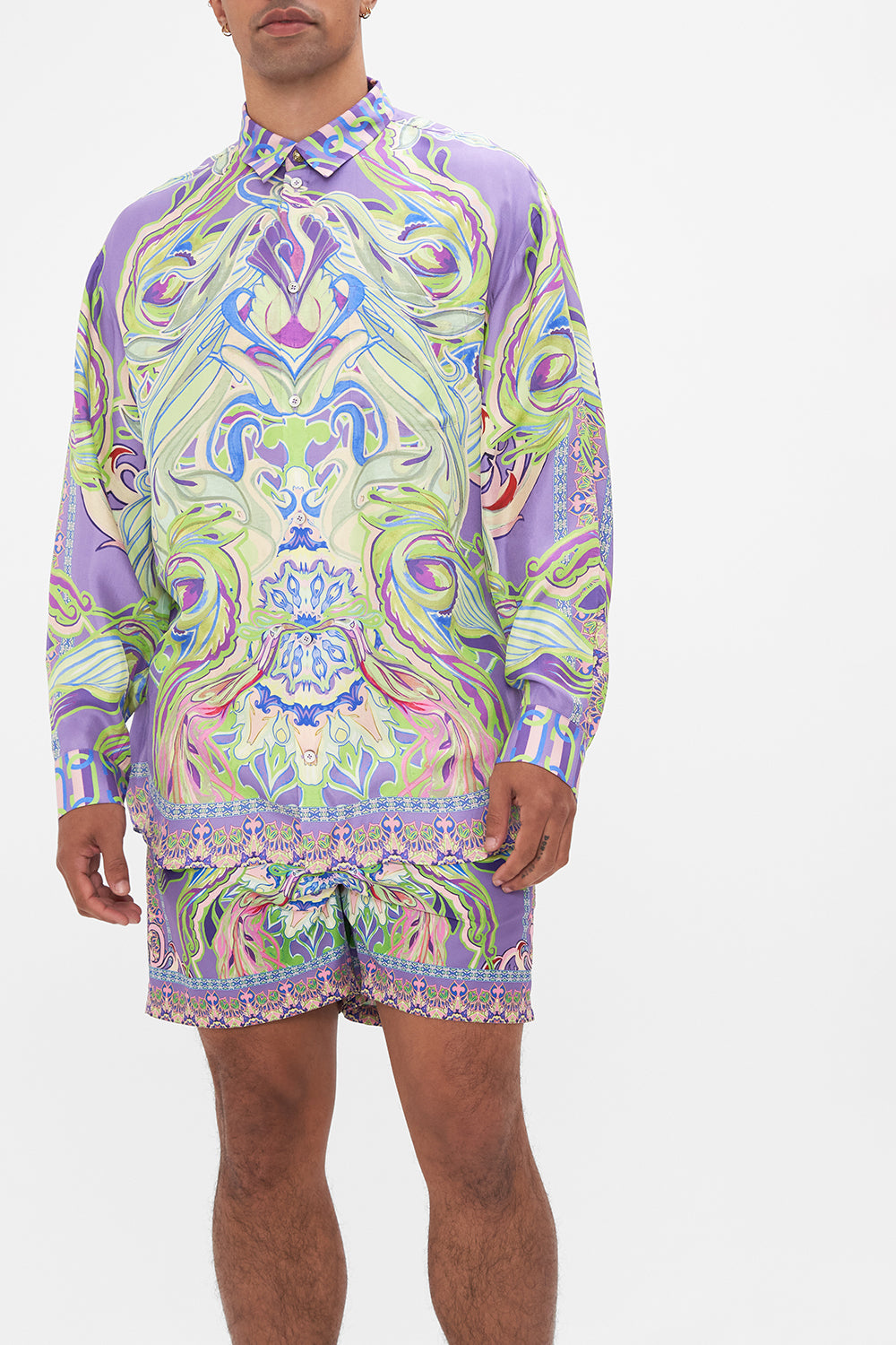 Hotel Franks by CAMILLA mens oversized shirt in Amsterdam Jewel print 